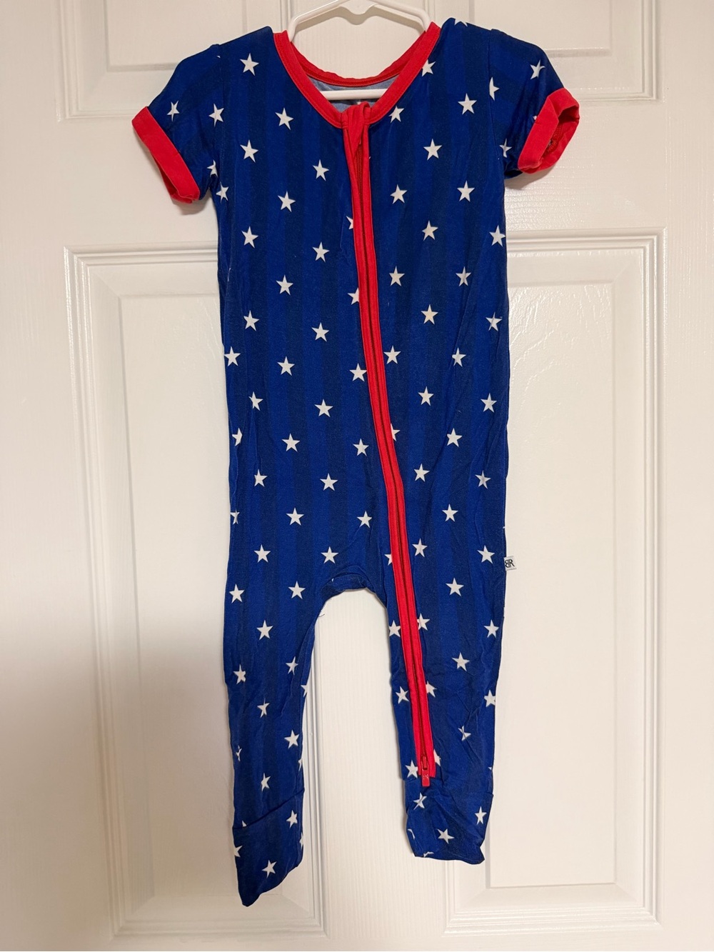 Star-Print Americana One-Piece Bamboo Romper